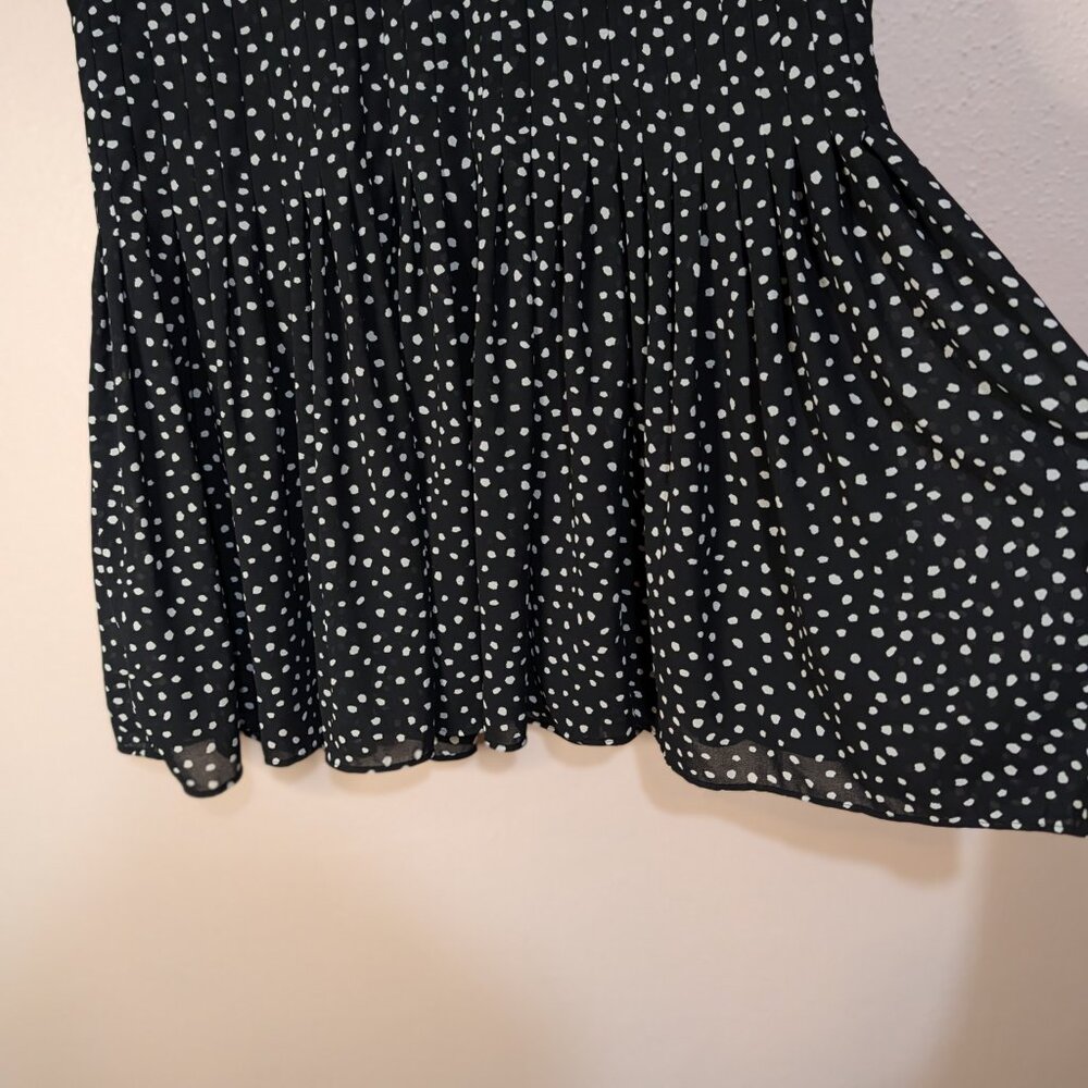 Ann Taylor Black Polka Dot Sleeveless A-Line Dress - Picture 3 of 11